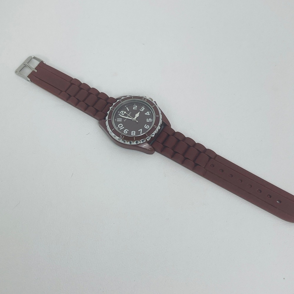 Narmi Wristwatch Unisex OS 12004 Brown Silicone Japan Untested